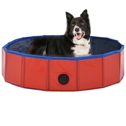 vidaXL Hondenzwembad inklapbaar 80x20 cm PVC rood, Dieren en Toebehoren, Honden-accessoires, Nieuw, Verzenden