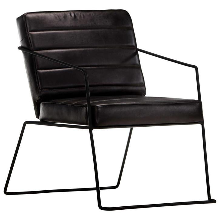 Leunstoel echt leer zwart | retourdeal | 47% korting, Huis en Inrichting, Fauteuils, 50 tot 75 cm, Minder dan 75 cm, Nieuw, Ophalen of Verzenden