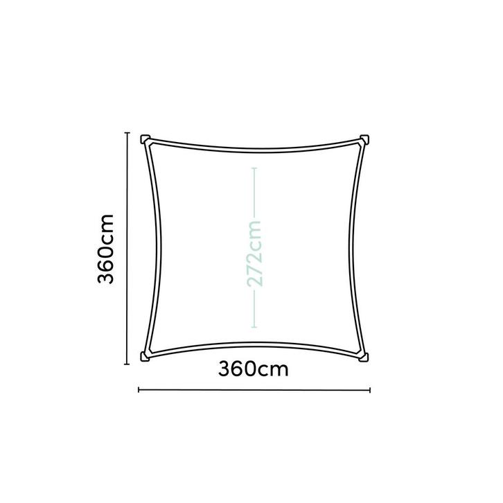 Platinum Schaduwdoek Vierkant Olijf 360 cm, Tuin en Terras, Overkappingen