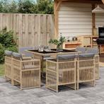 vidaXL 9-delige Tuinset met kussens poly rattan gemengd, Tuin en Terras, Nieuw, 8 zitplaatsen, Tuinset, Verzenden