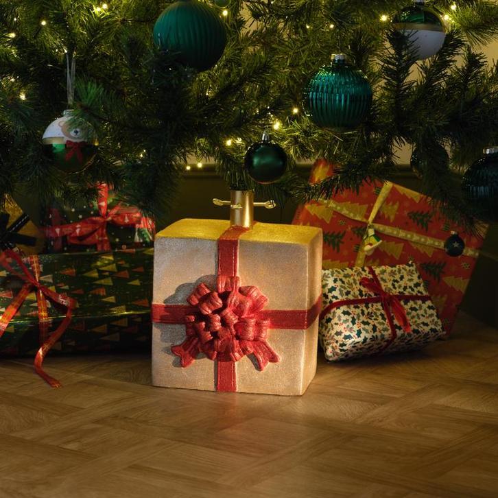 Kerstboomstandaard cadeau met strik - 26 x 25 x 32 cm, Diversen, Kerst, Nieuw, Verzenden