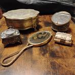 Sieradendoos (5) - Messing, Glas, Been, Hoorn, Metaal - Set, Antiek en Kunst, Curiosa en Brocante
