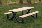 Robuuste douglas picknicktafels met stalen x frame, Tuin en Terras, Nieuw, Rechthoekig, Hout, Ophalen