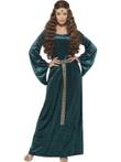 Middeleeuwse meid jurk groen (Feestkleding dames)
