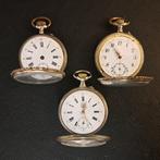 Klokonderdelen (3) - - .800 zilver - 1850-1900 - Vest zak, Antiek en Kunst, Antiek | Klokken