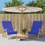 vidaXL Strandhanddoeken 2 st 400 g/m² 60x135 cm stof, Verzenden, Nieuw, Blauw