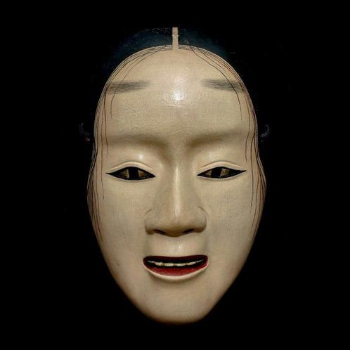Signed Wooden Noh Mask of Deigan   (with mask bag) -, Antiek en Kunst, Antiek | Overige Antiek