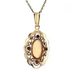 Gouden vintage hanger met bloedkoraal 14 krt, Ophalen of Verzenden, Nieuw