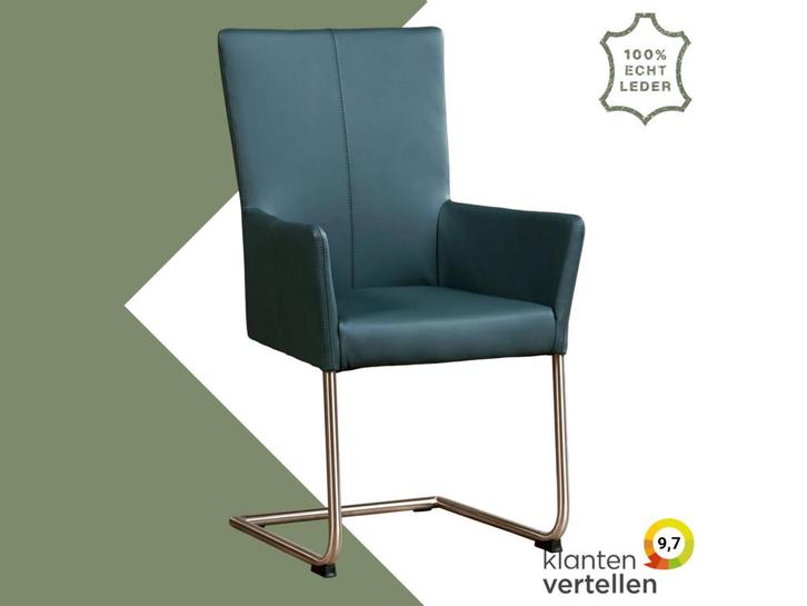 Leren eetkamerstoel Dry met armleuning, Huis en Inrichting, Stoelen, Eén, Nieuw, Leer, Ophalen of Verzenden