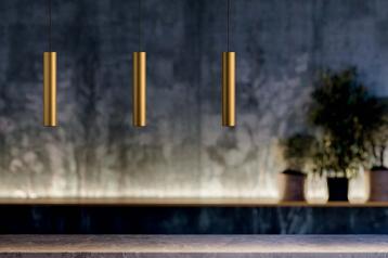 Tweedekans | Tube pendant lamp iron 60x6x120 gold beschikbaar voor biedingen