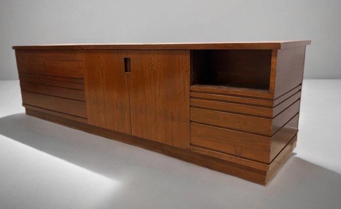 Credenza - Walnoot - Mobiele bar / lage dressoir van massief, Antiek en Kunst, Curiosa en Brocante