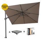 Challenger T2 premium zweefparasol 300x300 cm havanna  met, Ophalen of Verzenden, Nieuw