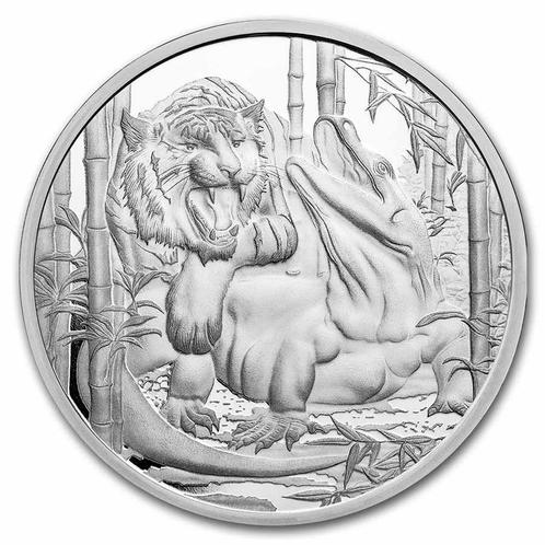 Apex Predators - Komodo Dragon vs Tiger 1 oz 2022, Postzegels en Munten, Munten | Oceanië, Losse munt, Zilver, Verzenden