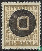 Nederlands-Indië - Prinses Wilhelmina met opdruk D [kop.., Postzegels en Munten, Verzenden, Gestempeld