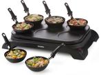 DOMO DO8710W Wokset / Pannenkoekenmaker 2-in-1 - 6 personen, Verzenden, Zo goed als nieuw