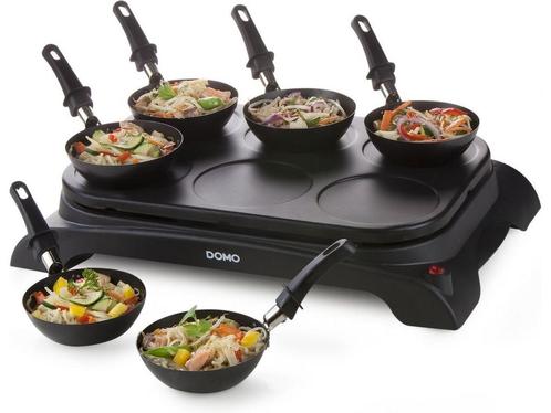 DOMO DO8710W Wokset / Pannenkoekenmaker 2-in-1 - 6 personen, Witgoed en Apparatuur, Keukenmixers, Zo goed als nieuw, Verzenden