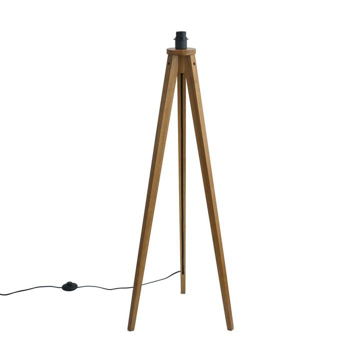 Landelijke vloerlamp tripod vintage hout - Tripod Classic, Huis en Inrichting, Lampen | Vloerlampen, Nieuw, Overige materialen