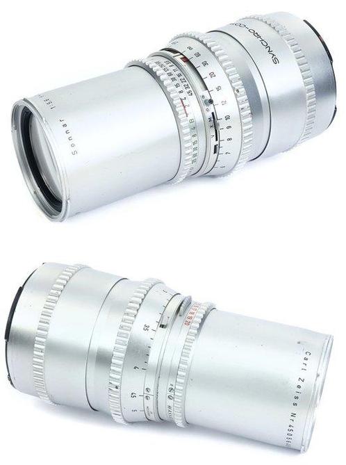 Hasselblad Zeiss Sonnar 250mm f5.6 chrome Synchro Compur for, Audio, Tv en Foto, Fotocamera's Analoog