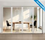 Dubbele stalen taatsdeur met glaspanelen Wit 5 Vlaks Helder, Doe-het-zelf en Verbouw, Deuren en Horren, Nieuw, Metaal, Overige typen