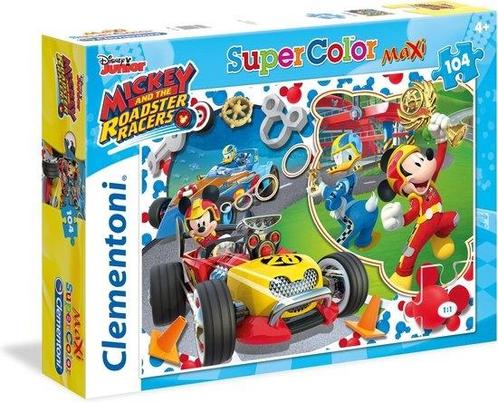 Mickey Roadster Racers Puzzel - 104 stukjes - 62x42 cm -, Hobby en Vrije tijd, Denksport en Puzzels, Verzenden