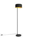 Retro vloerlamp zwart met gouden binnenkant - Jinte, Verzenden, Nieuw, Retro