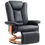 Relaxstoel - Draaibaar - Kunstleder - Zwart, Huis en Inrichting, Fauteuils, Ophalen of Verzenden, Nieuw, Stof, Modern