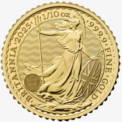 Gouden Britannia 1/10 oz 2025 (King Charles), Postzegels en Munten, Munten | Europa | Niet-Euromunten, Losse munt, Goud, Overige landen