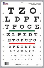 Visuskaart Snellen transparant rode en groene balken,, Verzenden, Nieuw