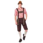 Lederhosen Johan lang donkerbruin, Nieuw, Feestartikel, Verzenden