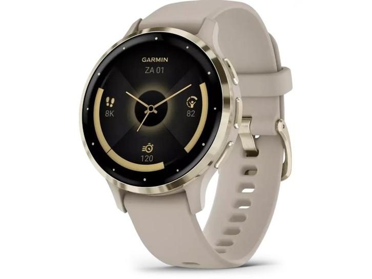 Garmin Venu 3S - Smartwatch 41mm - AMOLED-scherm - Goud, Sieraden, Tassen en Uiterlijk, Smartwatches, Zo goed als nieuw, Verzenden