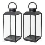 Set van 2 Newport Windlicht Zwart Large Tuinaccessoires, Verzenden, Nieuw