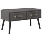 vidaXL Salontafel 80x40x46 cm kunstleer grijs, Overige materialen, 50 tot 100 cm, Verzenden, Nieuw