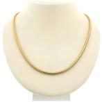 Gouden slangenschakel ketting | 45,5 cm (unisex), Ophalen of Verzenden, Gebruikt, Overige kleuren, Goud