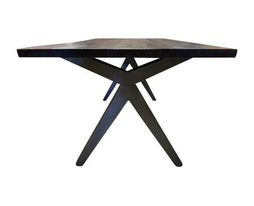 Eettafel mangohout zwart met kruispoten-200x100, Huis en Inrichting, Tafels | Eettafels, Nieuw, Ophalen of Verzenden