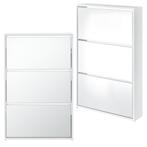 Schoenenkast met spiegels 3 vouwdeuren 102,5x63x17 cm wit, Nieuw, Verzenden