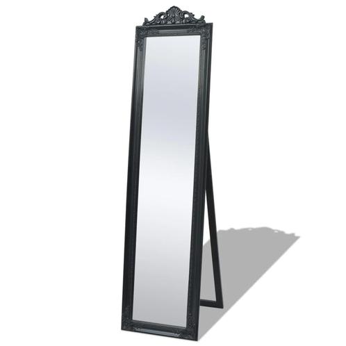 vidaXL Vrijstaande spiegel Barokstijl 160x40cm zwart, Huis en Inrichting, Woonaccessoires | Spiegels, Nieuw, Verzenden