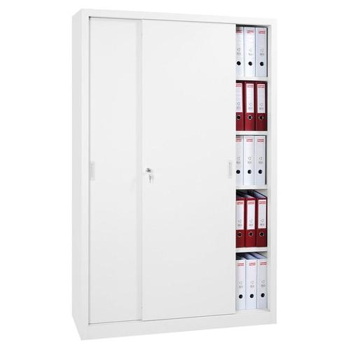-11% Hoge Schuifdeurkast 120x195 - Wit - Gratis verzending, Zakelijke goederen, Kantoor en Winkelinrichting | Kantoormeubilair en Inrichting