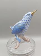 Herend - Figuur - Vogel auf Ast - Fishnet blau gold -