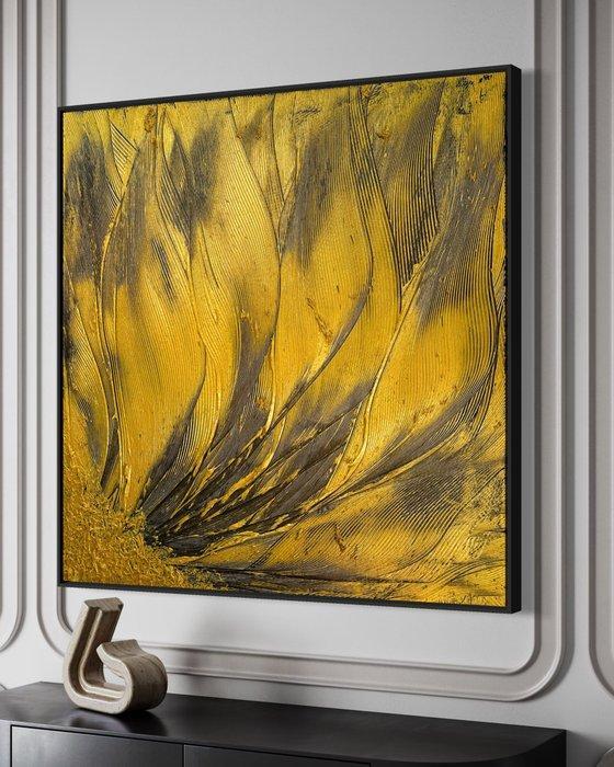 Sarah Schwarzl - Frequency DEEP YELLOW (Framed), Antiek en Kunst, Kunst | Schilderijen | Modern