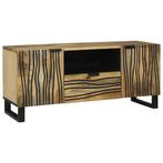 vidaXL TV Kast met lade Bruin 105 x 33 x 46 cm massief, Huis en Inrichting, Kasten | Televisiemeubels, Minder dan 50 cm, Verzenden