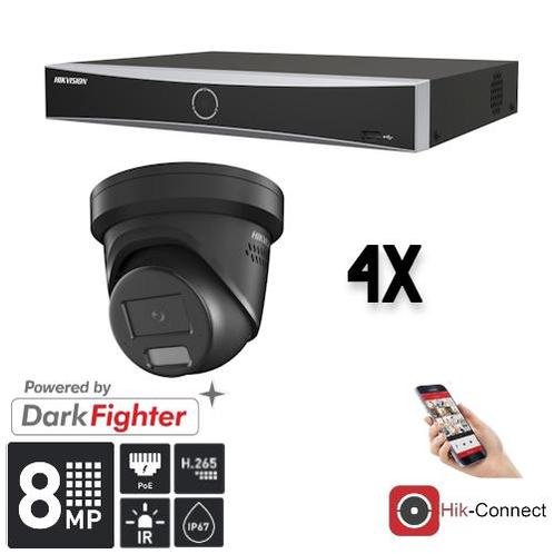 Hikvision Set 4x Turret 8MP + Recorder & Bekabeling, Audio, Tv en Foto, Videobewaking, Ophalen of Verzenden