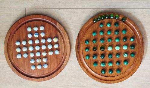 Bordspel - 2 jeux du solitaire en bois et billes en, Antiek en Kunst, Antiek | Overige Antiek