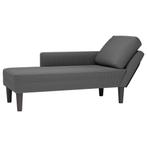 vidaXL Chaise longue met kussen corduroy stof donkergrijs, Verzenden, Nieuw