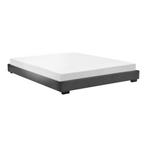 Houten bed Laag kunstleer met bedbodem 180x200 cm zwart