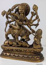 Beeld, Groot bronzen beeld van de hindoe-godin Durga - 28 cm, Antiek en Kunst