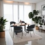 Eetkamerstoel Bedano, gestoffeerd, geweven stof, 150 kg - zw, Huis en Inrichting, Stoelen, Verzenden, Nieuw