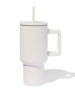 HEMA Drinkbeker met rietje 900ml rvs beige, Huis en Inrichting, Keuken | Servies, Verzenden, Nieuw