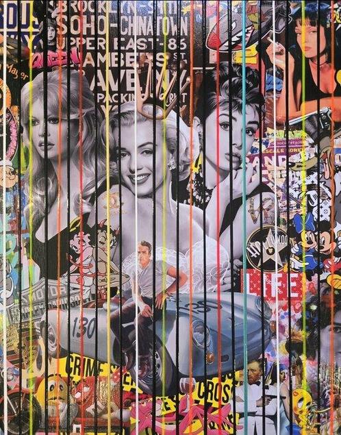 Elmago - Iconic Actress legend (large)black frame, Antiek en Kunst, Kunst | Schilderijen | Modern