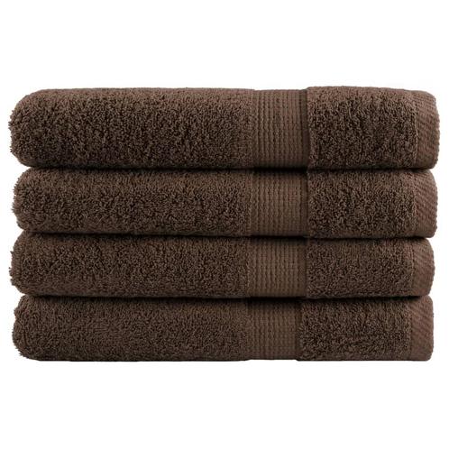 vidaXL Handdoeken SOLUND 4 st 600 g/m² 100x200 cm bruin, Huis en Inrichting, Badkamer | Badtextiel en Accessoires, Bruin, Nieuw
