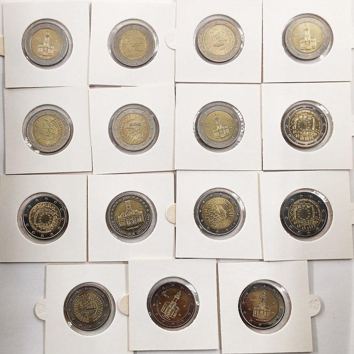 Duitsland. 2 Euro 2009/2015, 15 x Circulating Commemorative, Postzegels en Munten, Munten | Europa | Euromunten